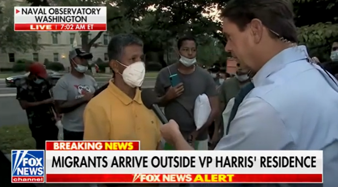 Illegal Immigrant Outside VP Harris House Tells Reporter “The Border is Open…No Problem” After Harris Says Border is Secure.